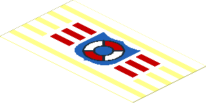 Sticker  1.7 x  3.1 with Six White Horizontal Stripes and Coast Guard (1995) Logo