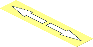 Sticker  0.8 x  3.8 with Two White Opposing Direction Arrows