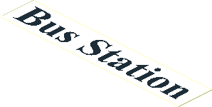 Sticker  1.1 x  5.9 with Black "Bus Station" on White Background