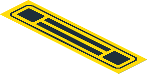 Sticker  0.9 x  3.7 with Black Car Front on Yellow Background
