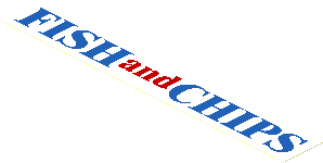 Sticker  1.1 x  7.9 with "FISH and CHIPS" on White Background