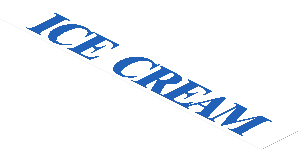 Sticker  1.1 x  7.9 with Blue "ICE CREAM" on White Background