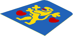 Sticker Minifig Torso with Yellow Standing Lion and Two Hearts