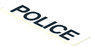 Sticker  0.7 x  2.9 with Black "POLICE" on White Background