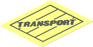 Sticker  2.3 x  1.9 with Dark Grey "TRANSPORT" on Crate on Transparent Background