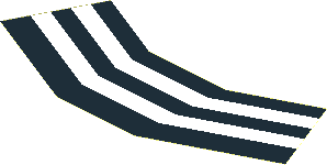 Sticker Funnel  3.3 x  7.5 Black with White Stripes