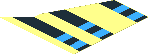 Sticker  2.6 x  2.6 Double Trapezoid with Black and Light Blue Stripes (Left Side)