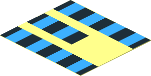 Sticker  1.8 x  2.0 with Two and a Half Rows of Black and Light Blue Squares
