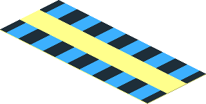Sticker  1.2 x  3.0 with Two Rows of Black and Light Blue Squares