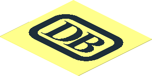 Sticker  2 x  2.1 with Black German Railways Logo