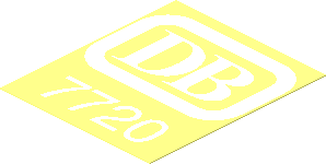 Sticker  2.4 x  2 with White German Railways Logo and "7720"