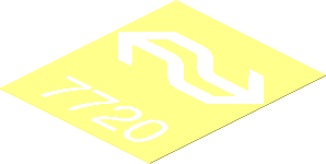 Sticker  2.4 x  2 with White Netherlands Rail. Logo and "7720"