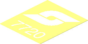 Sticker  2.4 x  2 with White Austrian Railways Logo and "7720"