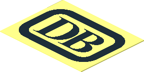 Sticker  1.2 x  1.6 with Black German Railways Logo