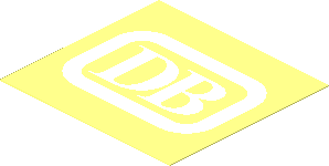 Sticker  2 x  2.1 with White German Railways Logo