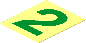 Sticker  1.2 x  1 with Green "2"
