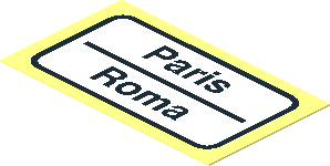 Sticker  1.1 x  1.9 with "Paris / Roma"