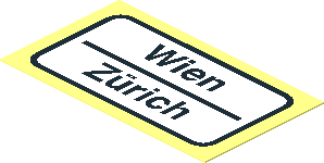 Sticker  1.1 x  1.9 with "Wien / Zürich"