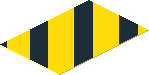 Sticker  1.2 x  0.8 with Yellow and Black Diagonal Stripes