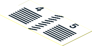Sticker  0.9 x  1.9 with Numbers "4" and "5" with Black Lines