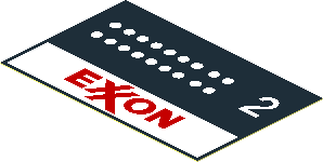 Sticker  1.9 x  2.9 with Exxon Gas Pumps Number 2