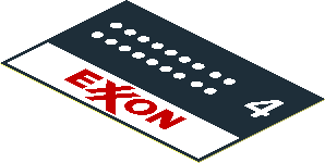 Sticker  1.9 x  2.9 with Exxon Gas Pumps Number 4