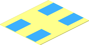 Sticker  1.2 x  1 with 4 Light Blue Squares