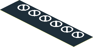 Sticker  1.0 x  3.8 with 6 White Circles with Diagonals on Black Background