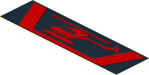 Sticker  1.6 x  5.7 with Red Helicopter