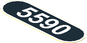 Sticker  1.0 x  2.0 with White "5590" on Black Panel