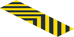 Sticker  1.1 x  3.9 with Danger Stripes Chevron