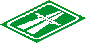 Sticker  3.5 x  2.6 with White Motorway Logo on Green Background