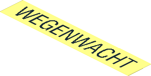 Sticker  0.7 x  3.9 with Black "WEGENWACHT" on Transparent Background