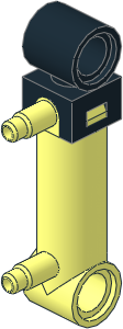 Technic Pneumatic Cylinder  1 x  1 x  5 with  2 Ports with Stepped Outlets (Retracted)