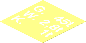 =Sticker  1.9 x  1.9 with "G. 45t" Locomotive Weight Informations