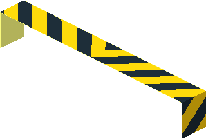 Sticker  0.8 x  8 with Black and Yellow Chevrons (Formed)