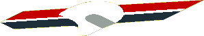 Sticker  4.6 x 2.9 with Red and Black Diagonal Stripe and White Helmet