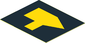 Sticker  1.1 x  1.3 with Yellow Hammer on Black Background