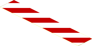 Sticker  0.7 x  3.9 with Red and White Danger Stripes