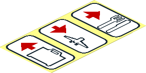 Sticker  3.5 x  1.9 with Airport Sign Directions