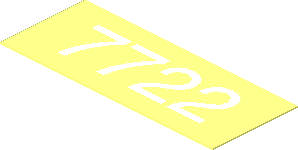 Sticker  0.8 x  2 with White "7722"