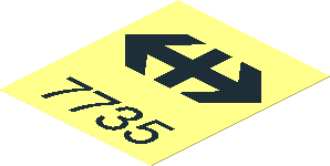 Sticker  2.4 x  2 with Black Swiss Railways Logo and "7735"