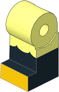Minifig Leg Right with Ruffles, Black Lower Leg and Yellow Feet Pattern