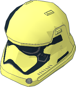 Minifig Helmet SW Stormtrooper Executioner Episode  8 with Pointed Mouth and Right Sided Black Stripe on Top Pattern