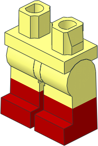 Minifig Hips and Legs with Red Lower Leg Pattern