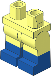 Minifig Hips and Legs with Blue Lower Leg Pattern