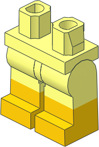 Minifig Hips and Legs with Yellow Lower Leg Pattern