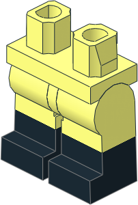Minifig Hips and Legs with Black Lower Leg Pattern