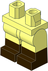 Minifig Hips and Legs with Dark Brown Lower Leg Pattern