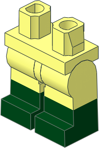 Minifig Hips and Legs with Dark Green Lower Leg Pattern